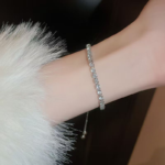 18K White Gold/Gold Diamond Bracelet - Adjustable Style - Image 8