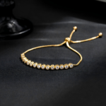 18K White Gold/Gold Diamond Bracelet - Adjustable Style - Image 4