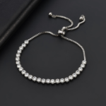 18K White Gold/Gold Diamond Bracelet - Adjustable Style - Image 2