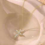 Rotatable crown cross necklace (full diamond zircon pendant clavicle chain) - Image 8