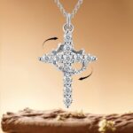 Rotatable crown cross necklace (full diamond zircon pendant clavicle chain) - Image 3