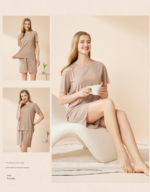 Cool and comfortable couple pajamas, women's round neck short-sleeved pajama set, summer shorts, men's seamless ice silk loungewear, sporty loose casual loungewear. - Image 11