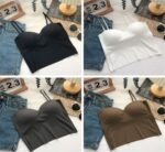 Ice silk camisole backless vest, one-piece fixed cup bra, adjustable shoulder strap short strap bra top for women - Image 11