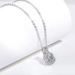 Fashionable and luxurious diamond-encrusted jewelry set - Princess square bag necklace, ring, earrings, three-piece set - Image 3