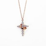 18K Gold-Plated Cubic Zirconia Cross Necklace (Women's) | Cross Pendant Necklace | Cross Earrings | Rotating Crown Cross Necklace Earrings - Image 12