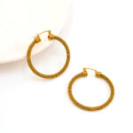 18K Gold Woven Earring Set: Large hoop earrings in woven mesh and round mesh patterns, made of stainless steel, fade-resistant, hypoallergenic, women's jewelry - Image 3