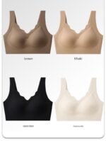 2-piece seamless backless sports bra set; one-piece sports bra that makes fuller busts appear smaller and provides support. Wire-free bra. - Image 12
