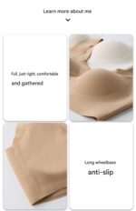 2-piece seamless backless sports bra set; one-piece sports bra that makes fuller busts appear smaller and provides support. Wire-free bra. - Image 13