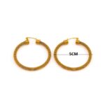 18K Gold Woven Earring Set: Large hoop earrings in woven mesh and round mesh patterns, made of stainless steel, fade-resistant, hypoallergenic, women's jewelry - Image 5