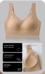 2-piece seamless backless sports bra set; one-piece sports bra that makes fuller busts appear smaller and provides support. Wire-free bra. - Image 3