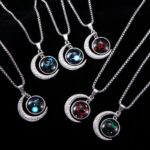 Trendy and Cool Retro Pendant for Couples of the 12 Zodiac Signs - Hip Hop Crescent Neck Accessories for Men and Women