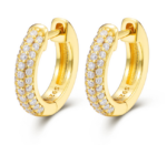 New S925 Sterling Silver Earrings with Full Diamond Moissanite Cuffs | Stylish and Exquisite Trendy Earrings | Unisex Style