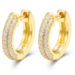 New S925 Sterling Silver Earrings with Full Diamond Moissanite Cuffs | Stylish and Exquisite Trendy Earrings | Unisex Style