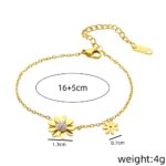 New 18K Daisy Bracelet for Women, Gold Bracelet, Colorfast, Luxury, Niche Design Jewelry - Image 6