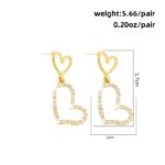 18K Heart Earrings - Luxury, Niche Style, High-End, Simple, Elegant, Trendy Design, Exquisite and Small. - Image 3