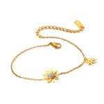 New 18K Daisy Bracelet for Women, Gold Bracelet, Colorfast, Luxury, Niche Design Jewelry - Image 8