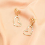 18K Heart Earrings - Luxury, Niche Style, High-End, Simple, Elegant, Trendy Design, Exquisite and Small.