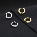 New S925 Sterling Silver Earrings with Full Diamond Moissanite Cuffs | Stylish and Exquisite Trendy Earrings | Unisex Style - Image 6