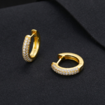 New S925 Sterling Silver Earrings with Full Diamond Moissanite Cuffs | Stylish and Exquisite Trendy Earrings | Unisex Style - Image 8