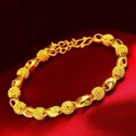 Women's Gold-Tone Openwork Filigree Bead Bracelet – Twisted-Pattern Lucky Bead Bracelet; A Sophisticated, Versatile, and Vintage-Style Piece Perfect for Gifting. - Image 3