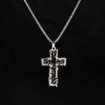 Gothic Cross Pendant Necklace, Stainless Steel Vintage Rose Cross Neck Chain for Men Women, Hip Hop Dark Style Jewelry Gift - Image 2