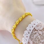 Women's Gold-Tone Lucky Four-Leaf Clover Bracelet – Featuring a 3D Openwork Clover Design and Adjustable Heart-Shaped Tag; Exquisite, Elegant Jewelry Perfect for Gifting. - Image 3