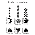 Halloween Hanging Silhouette Decorations 6 Pack, Black Felt Ornaments, Witch Ghost Spider Bat Castle Moon Star Hanging Garland for Halloween Party Decor - Image 3