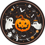 141-Piece Set (Serves 20) – Happy Halloween Disposable Party Tableware Set, Black Pumpkin Ghost Bat Paper Plates Cups Napkins Cutlery for Halloween Party Supplies Decorations - Image 3