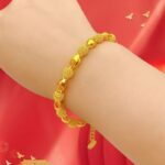 Women's Gold-Tone Openwork Filigree Bead Bracelet – Twisted-Pattern Lucky Bead Bracelet; A Sophisticated, Versatile, and Vintage-Style Piece Perfect for Gifting. - Image 4