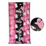 Halloween Pumpkin, Ghost, and Bat Curtain – Haunted House Themed Party Decoration & Backdrop - Image 4