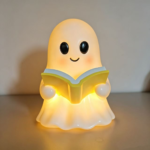 Halloween Ghost-in-Bathtub Night Light / Witch & Ghost Reading Figurine – Creative Party Decor & Gift - Image 4