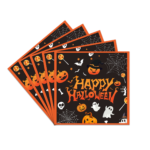 141-Piece Set (Serves 20) – Happy Halloween Disposable Party Tableware Set, Black Pumpkin Ghost Bat Paper Plates Cups Napkins Cutlery for Halloween Party Supplies Decorations - Image 4