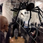 276" Halloween Decorations Spider Web Outdoor +59" Giant Spider Décor | Halloween Decorations Outdoor/Indoor, Yard/Home/Costumes Parties/Haunted House Décor, Triangular Huge Spiders Web - Image 4