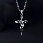 Gothic Cross Pendant Necklace, Stainless Steel Vintage Rose Cross Neck Chain for Men Women, Hip Hop Dark Style Jewelry Gift - Image 5