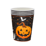 141-Piece Set (Serves 20) – Happy Halloween Disposable Party Tableware Set, Black Pumpkin Ghost Bat Paper Plates Cups Napkins Cutlery for Halloween Party Supplies Decorations - Image 6