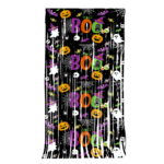 Halloween Pumpkin, Ghost, and Bat Curtain – Haunted House Themed Party Decoration & Backdrop - Image 6