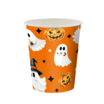 117-Piece Set (Serves 16) Cute Ghost and Pumpkin-Themed Disposable Halloween Party Tableware—Includes "Boo"-themed paper plates, cups, napkins, and cutlery; perfect for Halloween party decorations. - Image 6