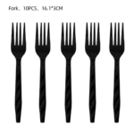 This 93-piece Halloween party tableware set includes 20 plates (ten each of 7-inch and 9-inch sizes), 20 napkins, 10 paper cups, 10 cutlery sets (knives, forks, spoons, and straws), a cake stand, a tablecloth, and a decorative banner. Featuring a vintage-style design adorned with skull, raven, and graveyard motifs, the set is ideal for decorating Halloween parties, haunted houses, and horror-themed events. - Image 9