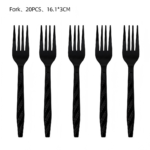 186-piece Halloween party tableware set includes 40 dinner plates (20 each of 7-inch and 9-inch sizes), 40 napkins, 20 paper cups, 20 sets of cutlery (knives, forks, spoons, and straws), plus 2 cake stands, 2 tablecloths, and 2 decorative banners. Featuring vintage-style designs with skulls, ravens, and graveyards, this disposable paper tableware set is perfect for decorating Halloween parties, haunted houses, and horror-themed events. - Image 9