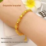 Women's Gold-Tone Openwork Filigree Bead Bracelet – Twisted-Pattern Lucky Bead Bracelet; A Sophisticated, Versatile, and Vintage-Style Piece Perfect for Gifting. - Image 2